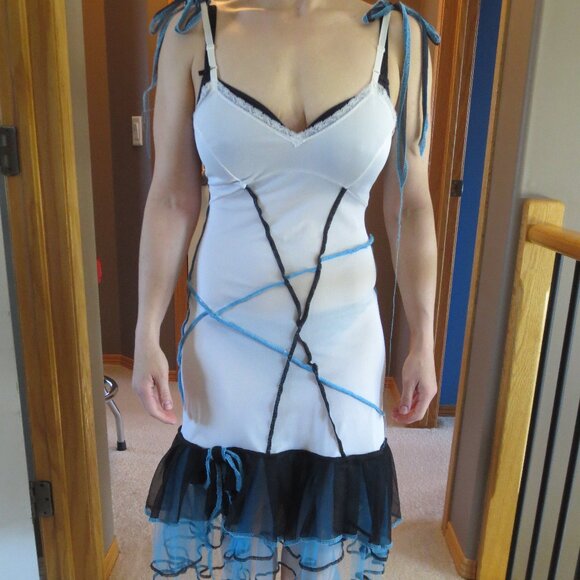 Vintage Custom Made OOAK White Sheer JC Penney Slip Dress Lolita Faerie Fairy - Picture 6 of 13